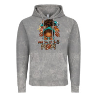 Cloud Rock American Football Mom Afro Messy Bun Vintage Hoodie - texasbilliewilder