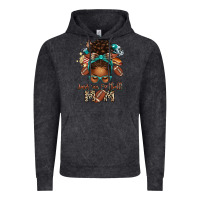 Vintage Black American Football Mom Afro Messy Bun Vintage Hoodie - texasbilliewilder