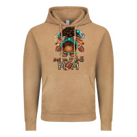 Vintage Camel American Football Mom Afro Messy Bun Vintage Hoodie - texasbilliewilder