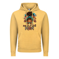 Vintage Mustard American Football Mom Afro Messy Bun Vintage Hoodie - texasbilliewilder