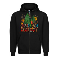 Black christmas cowboy Zipper Hoodie - FaDigitalArtStudio