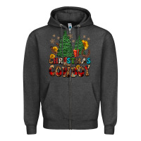 Charcoal Heather christmas cowboy Zipper Hoodie - FaDigitalArtStudio