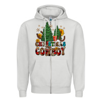 Dove Grey christmas cowboy Zipper Hoodie - FaDigitalArtStudio