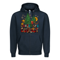 Navy christmas cowboy Zipper Hoodie - FaDigitalArtStudio