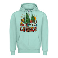 Seafoam christmas cowboy Zipper Hoodie - FaDigitalArtStudio