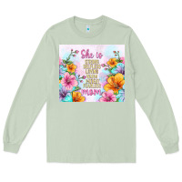 Matcha she is mom with flowers Long Sleeve Tee - TumblerDesignByShophia