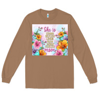 Toasted Coconut she is mom with flowers Long Sleeve Tee - TumblerDesignByShophia