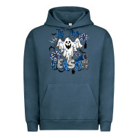 Pigment Midnight Navy Tis' The Season Cheer Ghost Urban Hoodie - BarkalooDesign