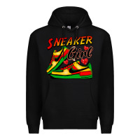 Black sneaker girl Premium Hoodie - FaDigitalArtStudio