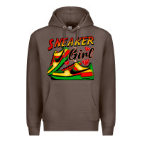 Coffee sneaker girl Premium Hoodie - FaDigitalArtStudio
