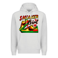 Dove Grey sneaker girl Premium Hoodie - FaDigitalArtStudio
