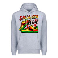 Heather Grey sneaker girl Premium Hoodie - FaDigitalArtStudio
