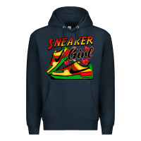 Navy sneaker girl Premium Hoodie - FaDigitalArtStudio