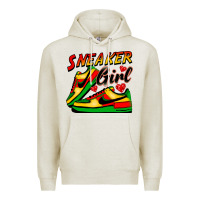 Oatmeal Heather sneaker girl Premium Hoodie - FaDigitalArtStudio