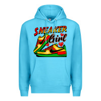 Ocean Blue sneaker girl Premium Hoodie - FaDigitalArtStudio