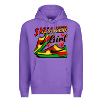 Purple sneaker girl Premium Hoodie - FaDigitalArtStudio