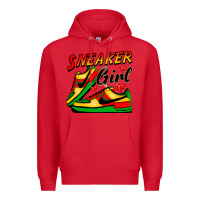 Red sneaker girl Premium Hoodie - FaDigitalArtStudio