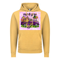 Vintage Mustard Mardi Gras with gnomes Vintage Hoodie - NancyCooperArtShop