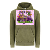 Vintage Olive Mardi Gras with gnomes Vintage Hoodie - NancyCooperArtShop