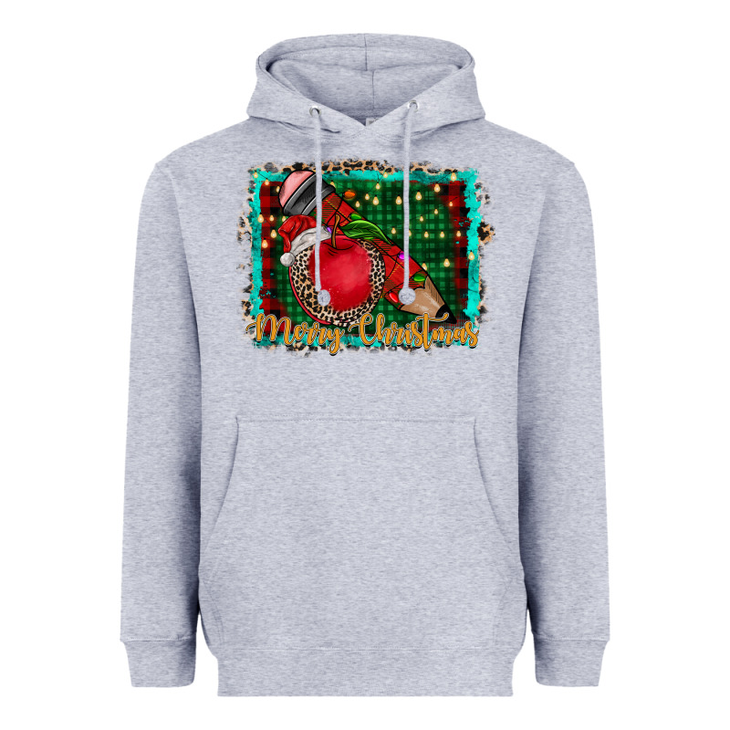 Merry Christmas Teacher Heavyweight Hoodie by CowhideDigitalArt | Teevron
