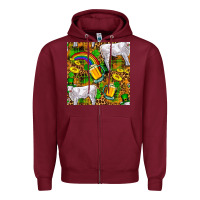 Burgundy St. Patricks Cow With Rainbow And Beer Seamless Zipper Hoodie - FaDigitalArtStudio