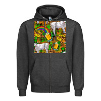 Charcoal Heather St. Patricks Cow With Rainbow And Beer Seamless Zipper Hoodie - FaDigitalArtStudio