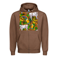 Chestnut St. Patricks Cow With Rainbow And Beer Seamless Zipper Hoodie - FaDigitalArtStudio