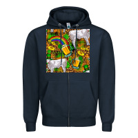 Navy St. Patricks Cow With Rainbow And Beer Seamless Zipper Hoodie - FaDigitalArtStudio