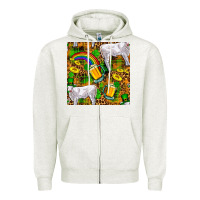Oatmeal Heather St. Patricks Cow With Rainbow And Beer Seamless Zipper Hoodie - FaDigitalArtStudio