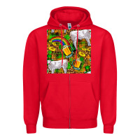 Red St. Patricks Cow With Rainbow And Beer Seamless Zipper Hoodie - FaDigitalArtStudio