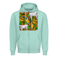 Seafoam St. Patricks Cow With Rainbow And Beer Seamless Zipper Hoodie - FaDigitalArtStudio