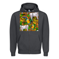 St. Patricks Cow With Rainbow And Beer Seamless Zipper Hoodie | Teevron
