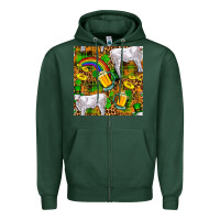 Sports Green St. Patricks Cow With Rainbow And Beer Seamless Zipper Hoodie - FaDigitalArtStudio