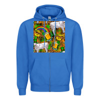 True Royal St. Patricks Cow With Rainbow And Beer Seamless Zipper Hoodie - FaDigitalArtStudio