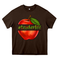 Chocolate Brown teacher life with apple Heavy Core Tee - NancyCooperArtShop