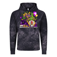 Cloud Black Mardi Gras gnome on the truck Vintage Hoodie - NancyCooperArtShop