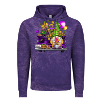 Cloud Purple Mardi Gras gnome on the truck Vintage Hoodie - NancyCooperArtShop