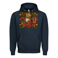 Navy oh holy night Zipper Hoodie - BundleAndBundleShop