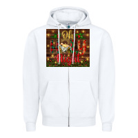 White oh holy night Zipper Hoodie - BundleAndBundleShop