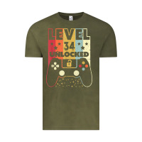 Vintage Olive level 34 unlocked shirt video gamer 34th birthday gifts tee t shirt Vintage Tee - longCreatives