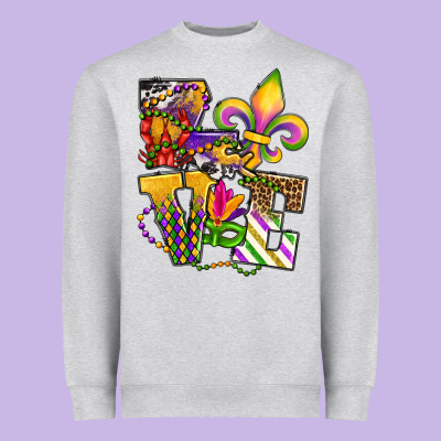 Louisiana Map Love Heavyweight Sweatshirt Designed By Oliviacreatesart