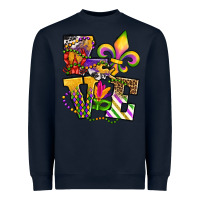 Navy louisiana map love Heavyweight Sweatshirt - OliviaCreatesArt