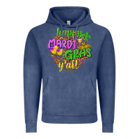 Vintage Denim Happy Mardi Gras y'all Vintage Hoodie - NancyCooperArtShop