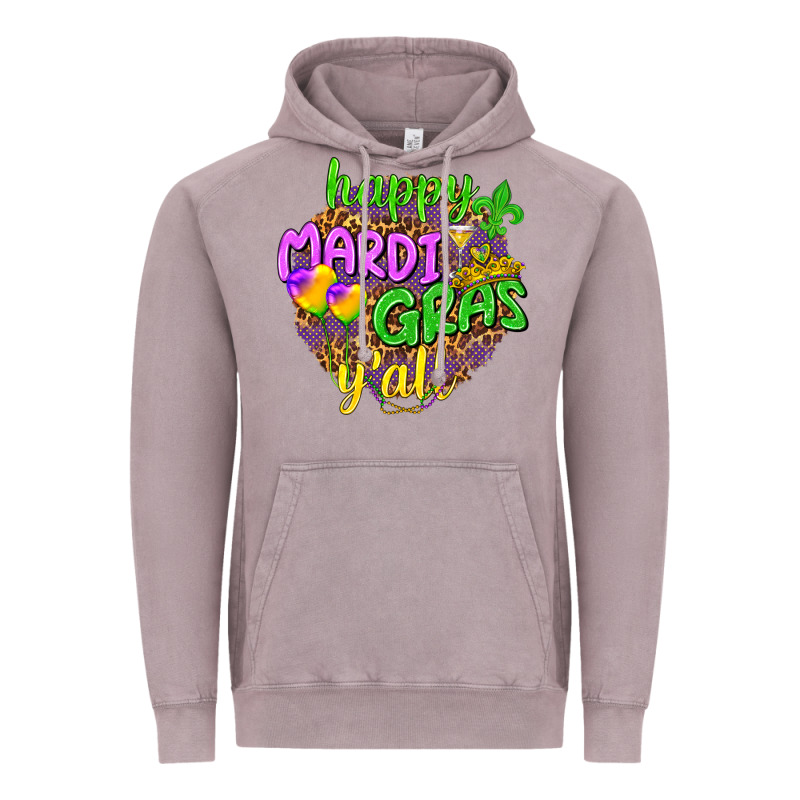 Happy Mardi Gras Y'all Vintage Hoodie by NancyCooperArtShop | Teevron