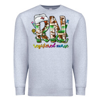 Heather Grey rn registered nurse Premium Sweatshirt - CowhideDigitalArt