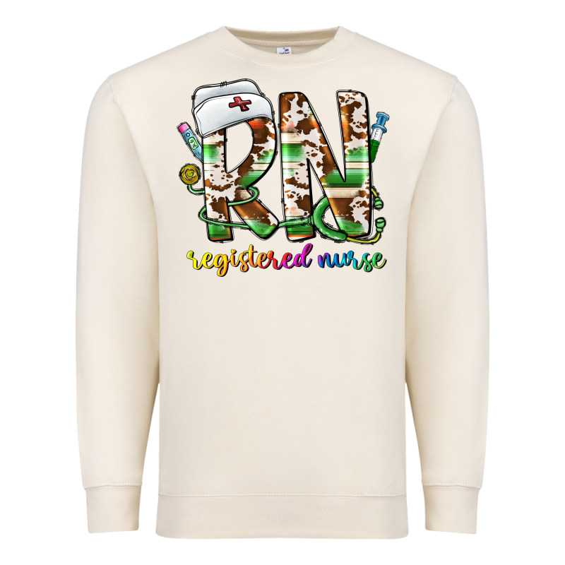 Rn Registered Nurse Premium Sweatshirt by CowhideDigitalArt | Teevron