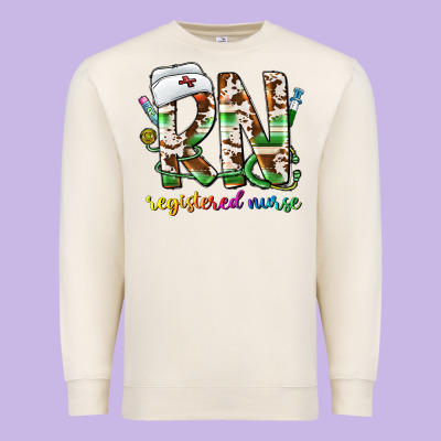 Rn Registered Nurse Premium Sweatshirt Designed By Cowhidedigitalart