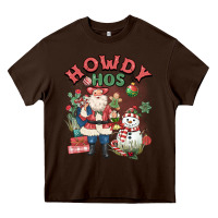 Chocolate Brown howdy hos Heavy Core Tee - MaliasSmallBusiness