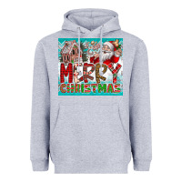 Heather Grey merry Christmas Heavyweight Hoodie - CowhideDigitalArt