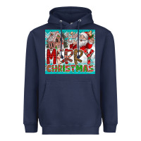 Navy merry Christmas Heavyweight Hoodie - CowhideDigitalArt